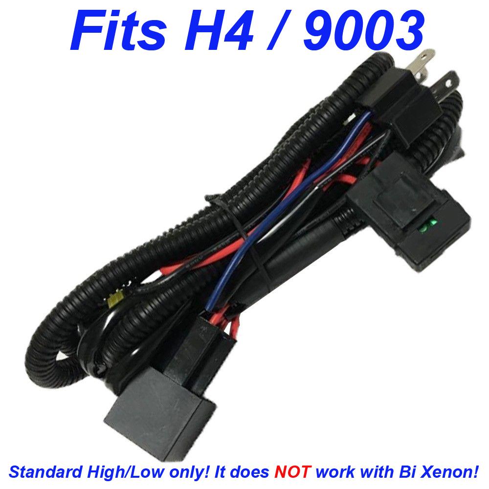 H4 (9003, HB2) Single Hi/Lo Beam Wire Relay Harness 12V 35W/55W H/L Wiring - Autolizer