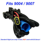 HID Kit 9007 (9004 HB1 HB5) Single Hi/Lo Beam Wire Relay Harness 12V 35W/55W H/L Wiring