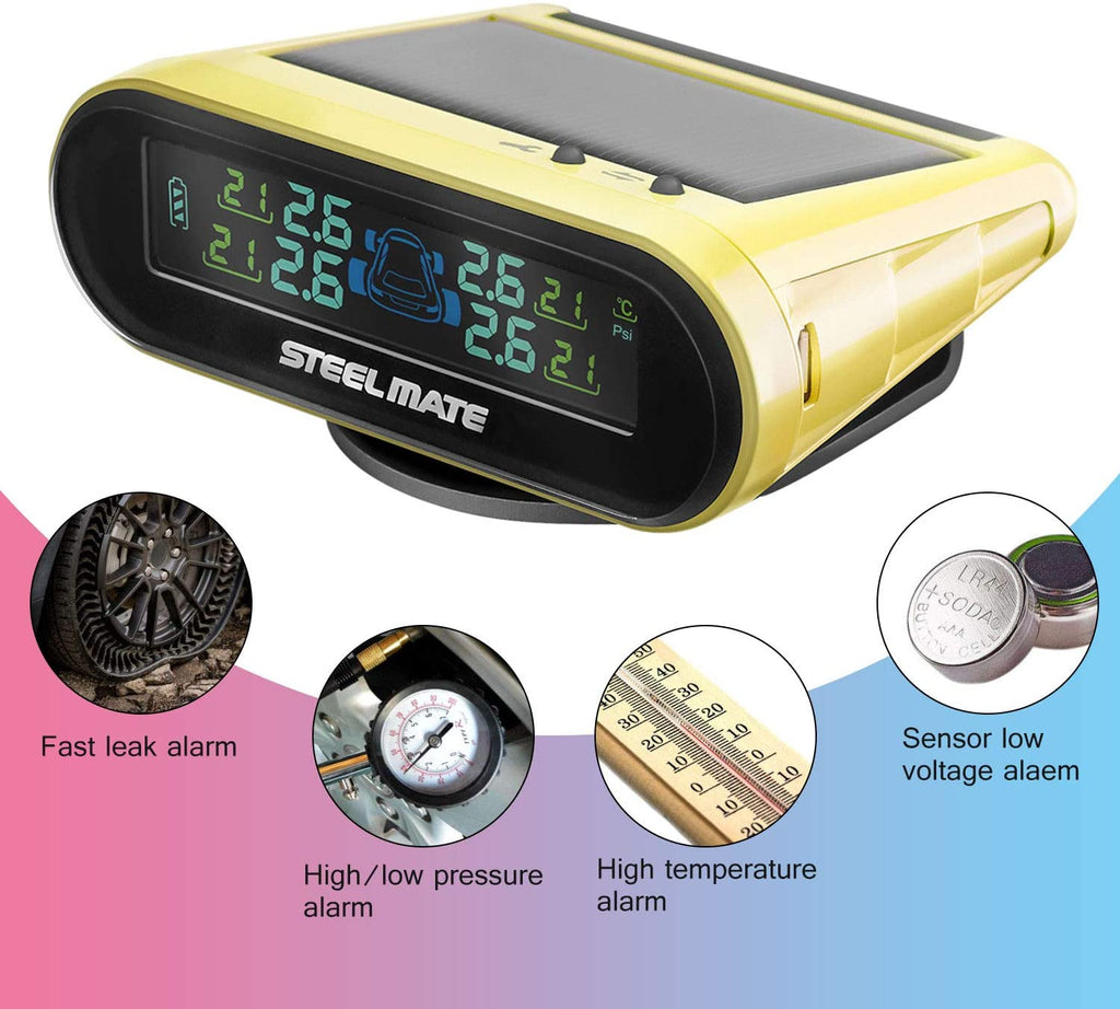 STEELMATE Mini One-s Yellow Multi-Function Tire Pressure Monitoring System Auto Backlight Sleep Awake - Autolizer