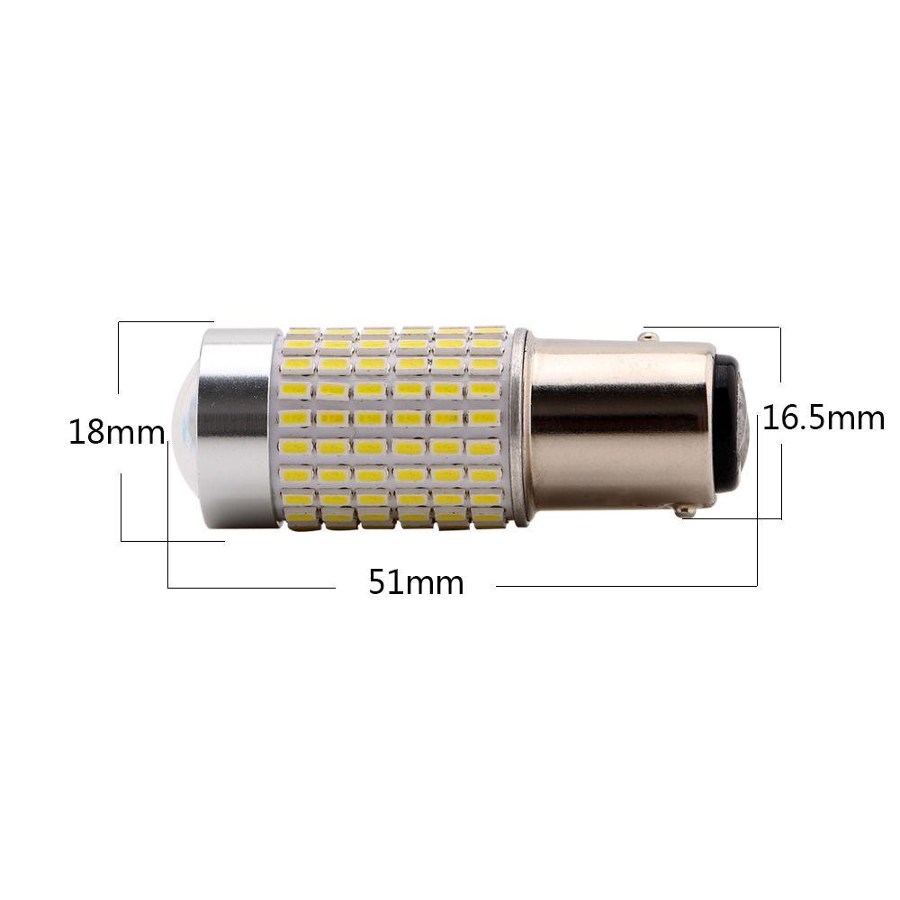 1157 (BAY15D/2037) 144-SMD 3014 LED Bulbs with Projector, Xenon White - Autolizer