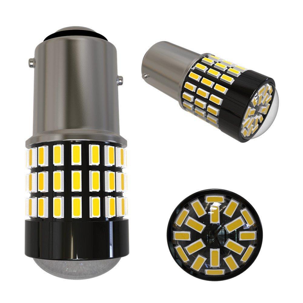 1157 (BAY15D/2037) 78-SMD 3014 LED Bulbs with Projector, Xenon White - Autolizer
