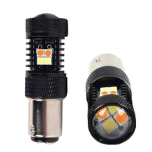 Load image into Gallery viewer, 1157 (BAY15D/2037) CanBUS 16-SMD 3030 LED Switchback Bulbs, White/Yellow - Autolizer