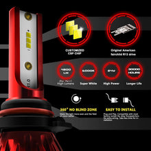 Load image into Gallery viewer, 2-Sided LED Headlight Conversion Kit with Fan Base - Red Series - Autolizer
