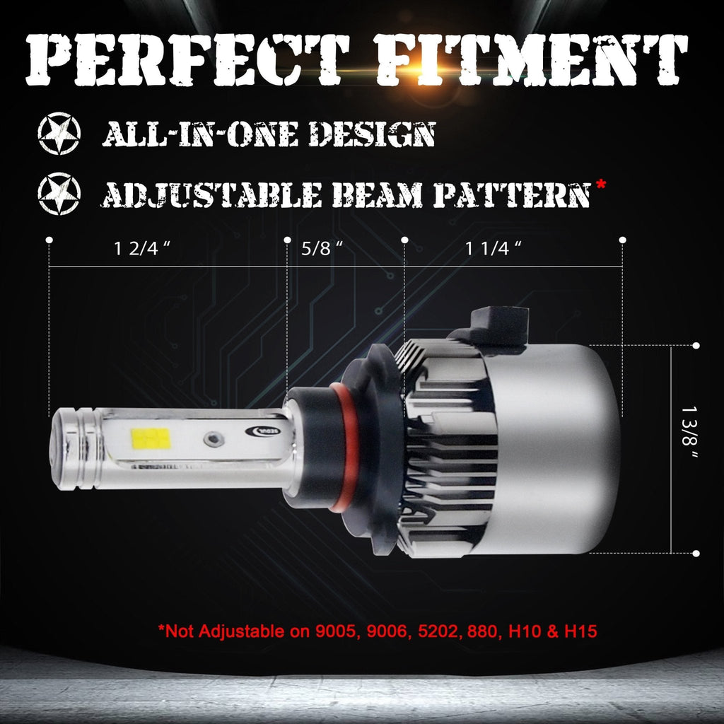 2-Sided Seoul Korean CSP LED Headlight Conversion Kit - CanBUS Error Free & Adjustable Beam Pattern - Autolizer