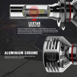 GPNE H4 LED Headlight Bulbs with Superior CSP Chips, High Low Beam LED Headlights Kit 3000K 6000K Yellow White 2 Colors IP68, 2 Pack - Autolizer