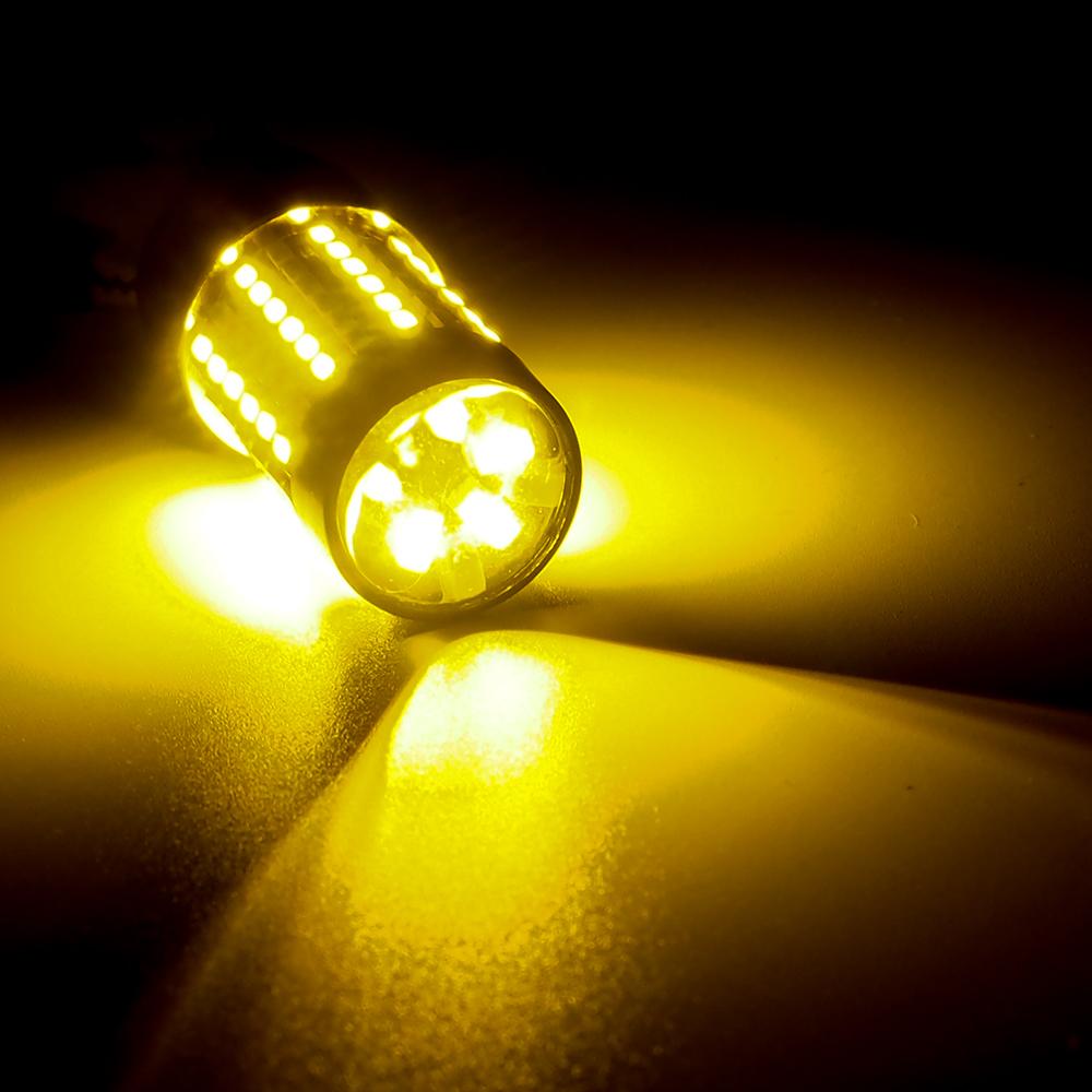 3157 (3156/3056/3057) 120-SMD 3014 LED Switchback Bulbs with Projector, White/Yellow - Autolizer