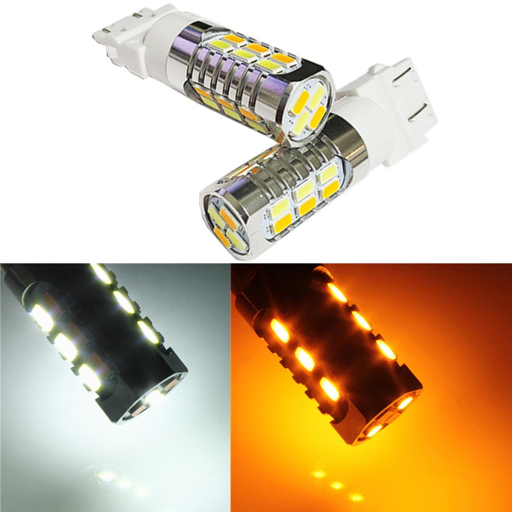 3157 (3156/3056/3057) 22-SMD 5730 LED Switchback Bulbs, White/Yellow - Autolizer
