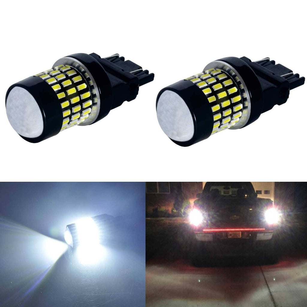 3157 (3156/3056/3057) 78-SMD 3014 LED Bulbs with Projector, Xenon White - Autolizer