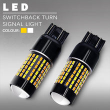 Load image into Gallery viewer, 7443 (7440/7441/T20) 120-SMD 3014 LED Switchback Bulbs with Projector, White/Yellow - Autolizer
