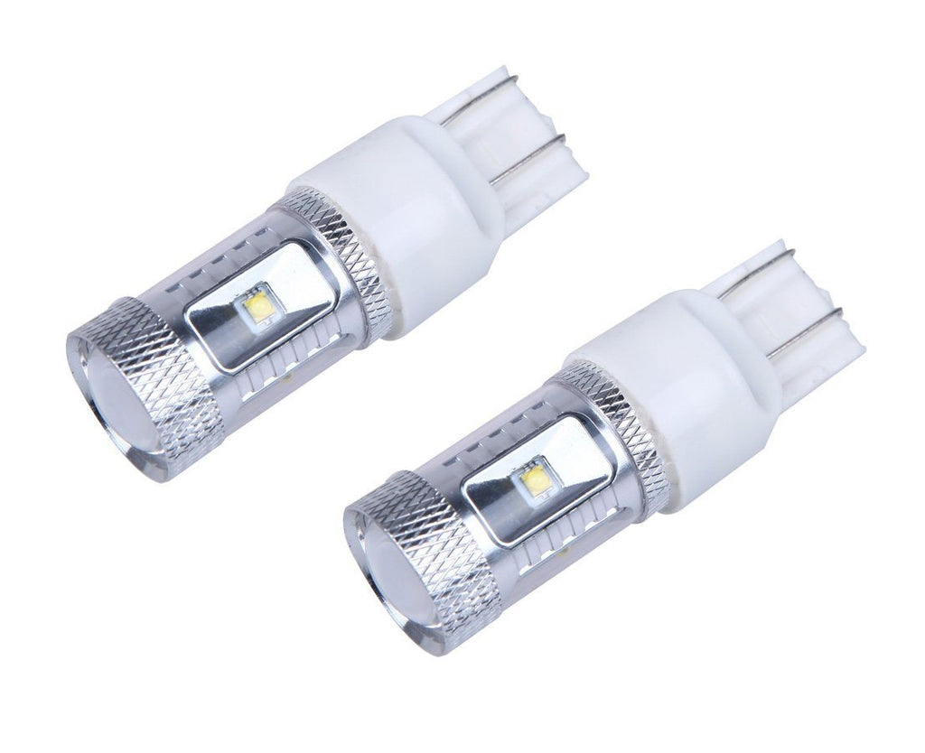 7443 (7440/7441/T20) 30-Watt 6 CREEs LED Bulbs with Projector, Xenon White - Autolizer