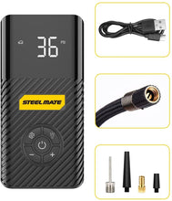 Load image into Gallery viewer, Air Compressor Portable Air Inflator Hand Held Tire Pump 6000mAh with Digital LCD LED Light DC5V/2A Power Bank 120PSI for Car Bicycle Motorcycle Tires and Other Inflatables PO8 - Autolizer