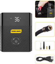 Load image into Gallery viewer, Air Compressor Portable Air Inflator Hand Held Tire Pump 8800mAh with Digital LCD LED Light DC5V/2A Power Bank Jump Starter 120PSI for Car Bicycle Tires and Other Inflatables SP1 - Autolizer