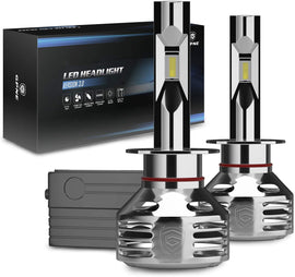 GPNE H1 LED Headlight Bulb 56W 10000 Lumens Conversion Kit 6000K Cool White IP68 Waterproof 2-Side CSP Chips Adjustable Beam - Autolizer