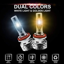Load image into Gallery viewer, GPNE H1 LED Headlight Bulbs Hi/Lo Beam 12000LM 64W 2-Side CSP Chips Conversion Kit Dual Beam Bulbs 6000K Cool Warm White Yellow Twin Colors IP68 Waterproof, Pack of 2 - Autolizer