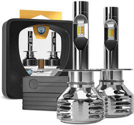 GPNE H1 LED Headlight Bulbs Hi/Lo Beam 12000LM 64W 2-Side CSP Chips Conversion Kit Dual Beam Bulbs 6000K Cool Warm White Yellow Twin Colors IP68 Waterproof, Pack of 2 - Autolizer