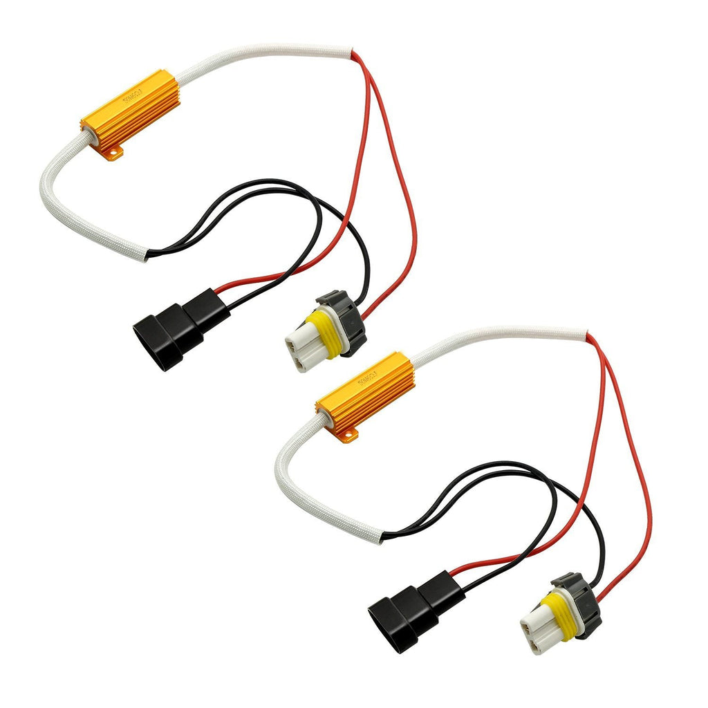 H11 (H8 H9) HID & LED 50W 6Ohm Resistor Relay Kit Wiring Harness Adapter - Autolizer