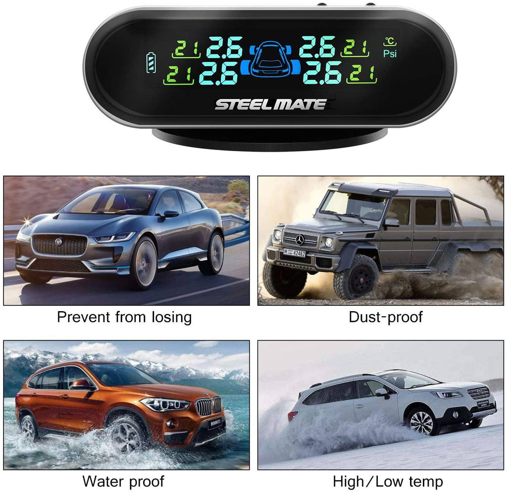 STEELMATE Mini One-s Black Multi-Function Tire Pressure Monitoring System Auto Backlight Sleep Awake - Autolizer