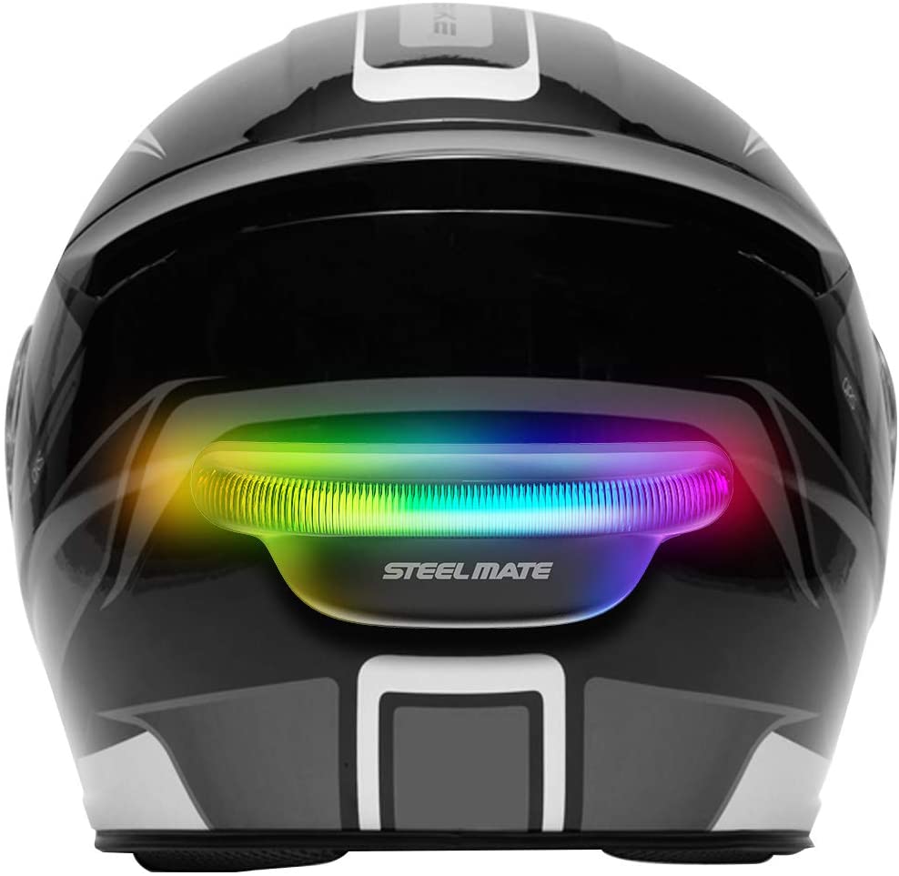 STEEL MATE Motorcycle Helmet Signal Light for Safety, Rechargeable LED Brake Light for Helmet - Autolizer