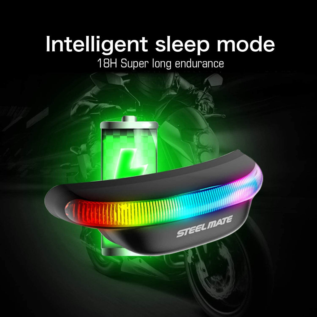 Wireless Helmet LED Safety Light Bar With Turn Signals And Brake Light
