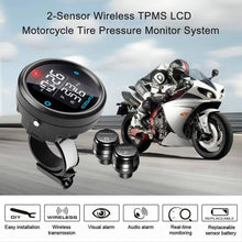 Load image into Gallery viewer, STEEL MATE Motorcycle Tire Pressure Monitor System - Universal Motorcycle TPMS Oversized LCD Screen with Display Time in Real Time - Autolizer
