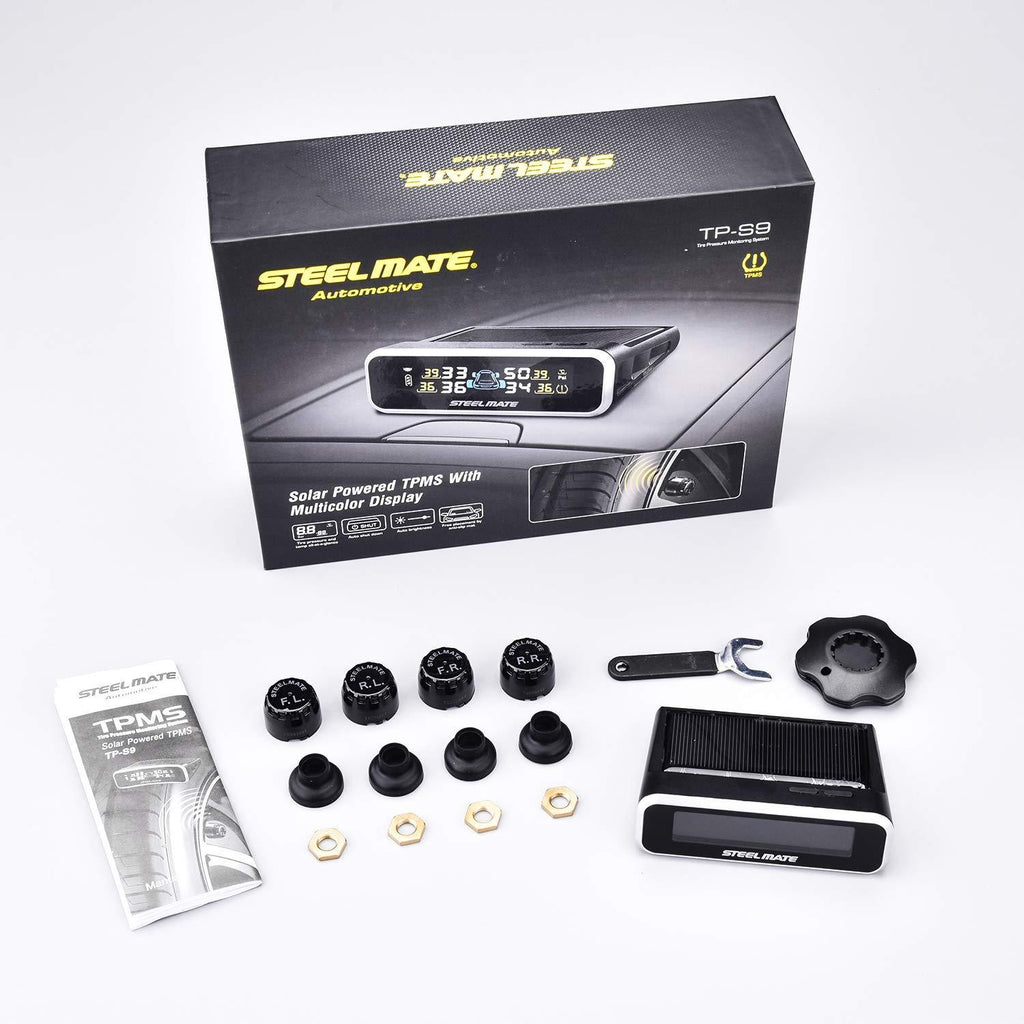 STEEL MATE Wireless TPMS Monitor Solar Power Tire Pressure Monitoring System - Autolizer