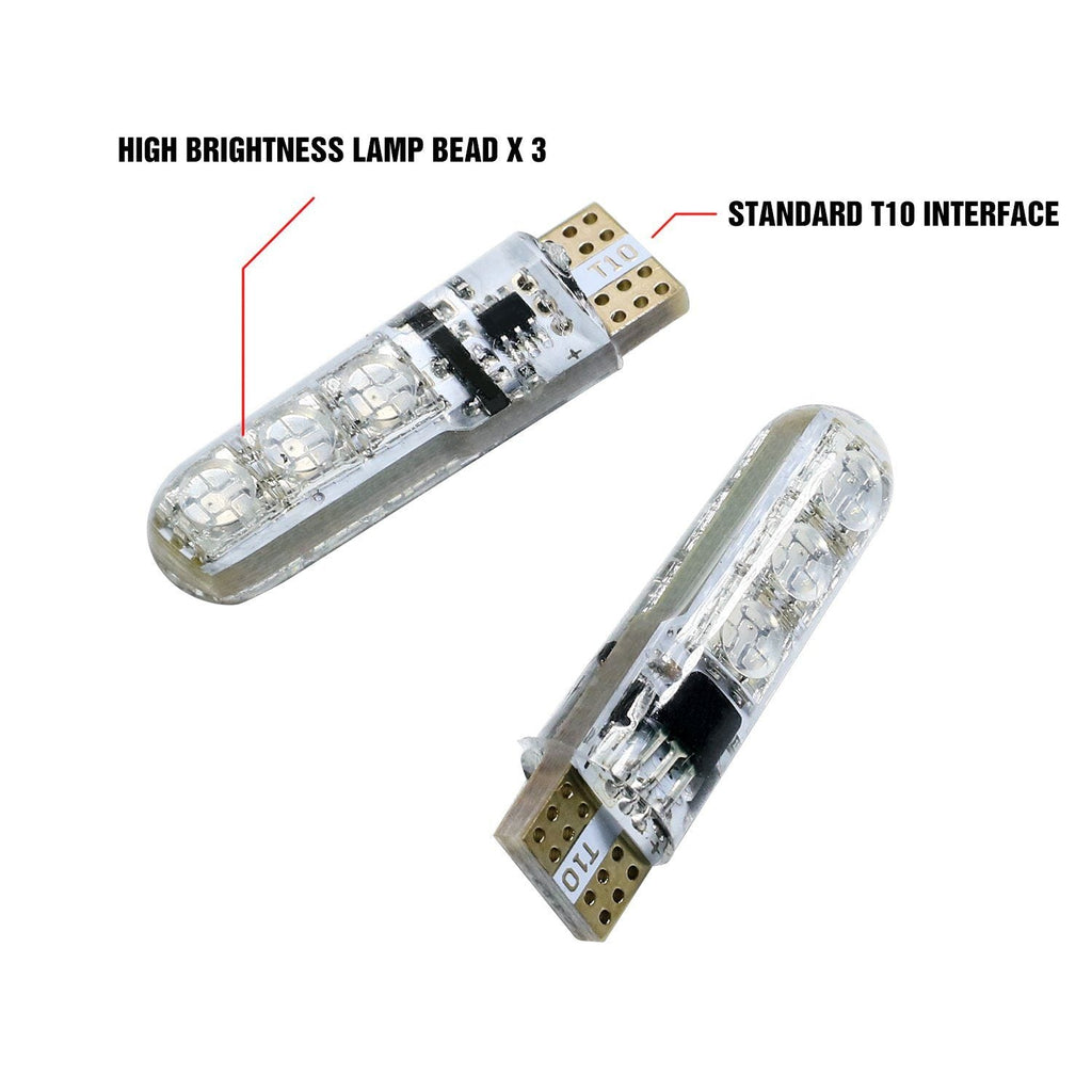 T10 (194/168/158) RGB 6-SMD 5050 LED Replacement Bulbs - Autolizer