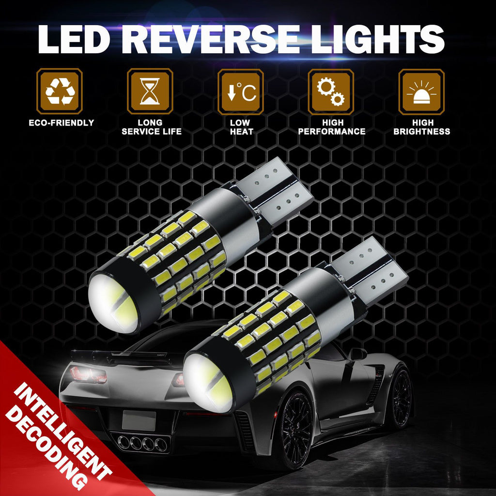 T10/T15 (194/168/158) CanBUS 54-SMD 3014 Xenon White LED Replacement Bulbs - Autolizer