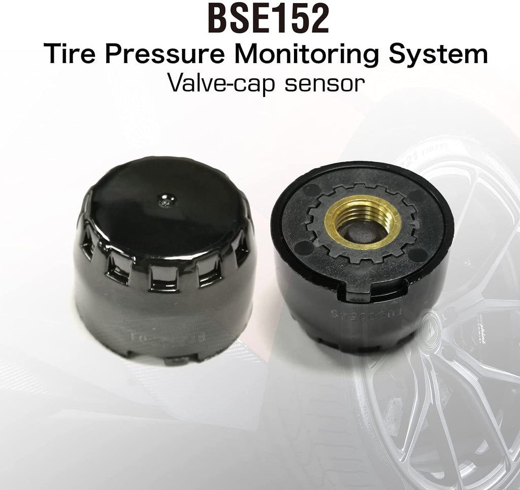 Tire Pressure Monitoring System with External Cap Sensors(0-6Bar/0-87Psi), Real-time Display Tires' Pressure and Temperature. (Replacement Sensor) - Autolizer