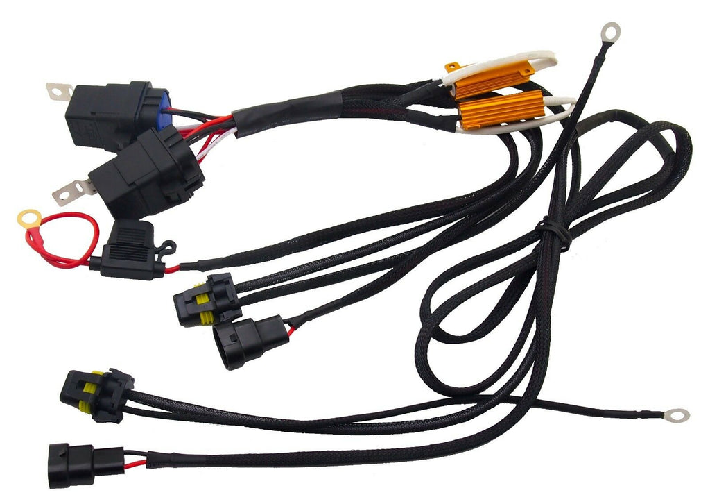 Universal Dual Wiring Relay HID Xenon Kit Harness Error Free Decoder Canceller - Autolizer