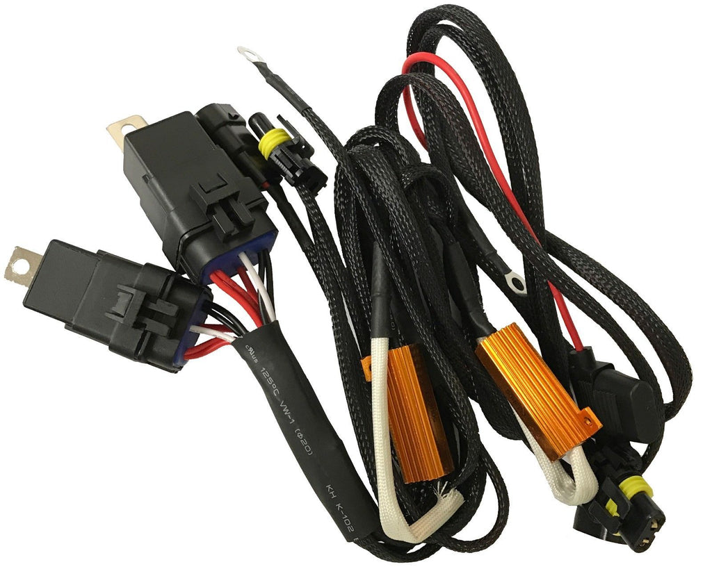 Universal Dual Wiring Relay HID Xenon Kit Harness Error Free Decoder Canceller - Autolizer